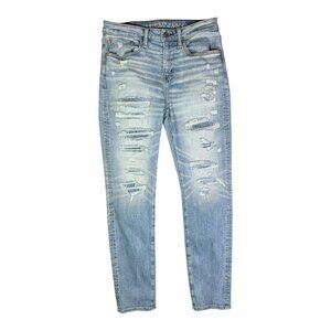 American Eagle Airflex+ Athletic Fit Blue Jeans Distressed 29x32